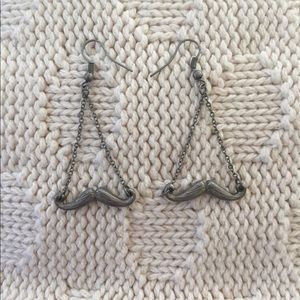 Mustache Dangle‎ Earrings
